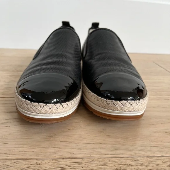 PAUL GREEN Posh Flat Loafer Espadrilles  Perforated Upper Patent Leather Toe Cap - Picture 6 of 16